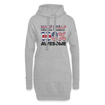 Moitié Costa Rica Costa Rica États-Unis - Sweat-shirt à capuche long Femme - gris chiné - Devant
