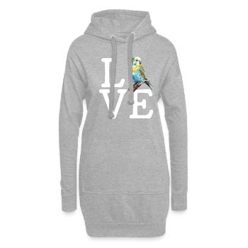 Perruche perruche, perruche - Sweat-shirt à capuche long Femme - gris chiné - Devant