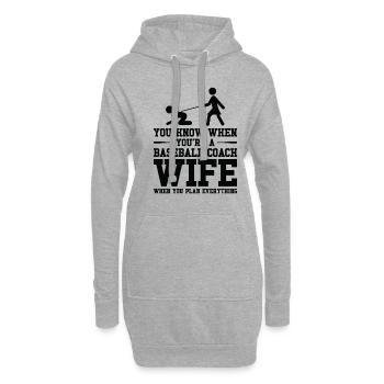 Baseball-Trainerin Ehefrau Berufstätige Mutter - Hoodie-Kleid - Grau meliert - Vorne
