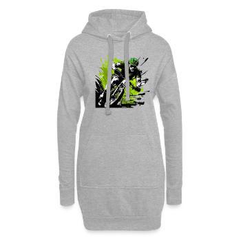 VTT - Sweat-shirt à capuche long Femme - gris chiné - Devant