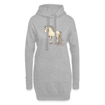 Licorne licorne - Sweat-shirt à capuche long Femme - gris chiné - Devant