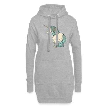 Licorne licorne - Sweat-shirt à capuche long Femme - gris chiné - Devant