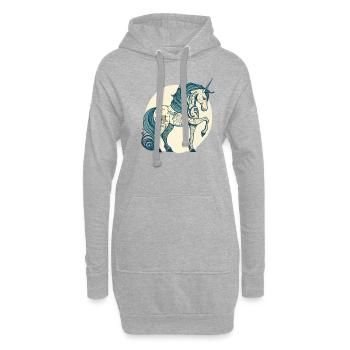 Licorne licorne - Sweat-shirt à capuche long Femme - gris chiné - Devant