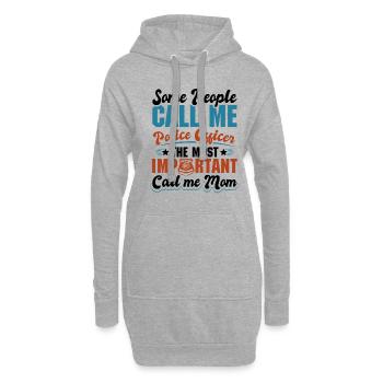 Polizei Polizist Polizeibeamte - Hoodie-Kleid - Grau meliert - Vorne