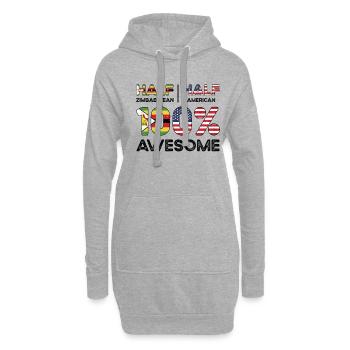 Né au Zimbabwe Zimbabwe États-Unis - Sweat-shirt à capuche long Femme - gris chiné - Devant