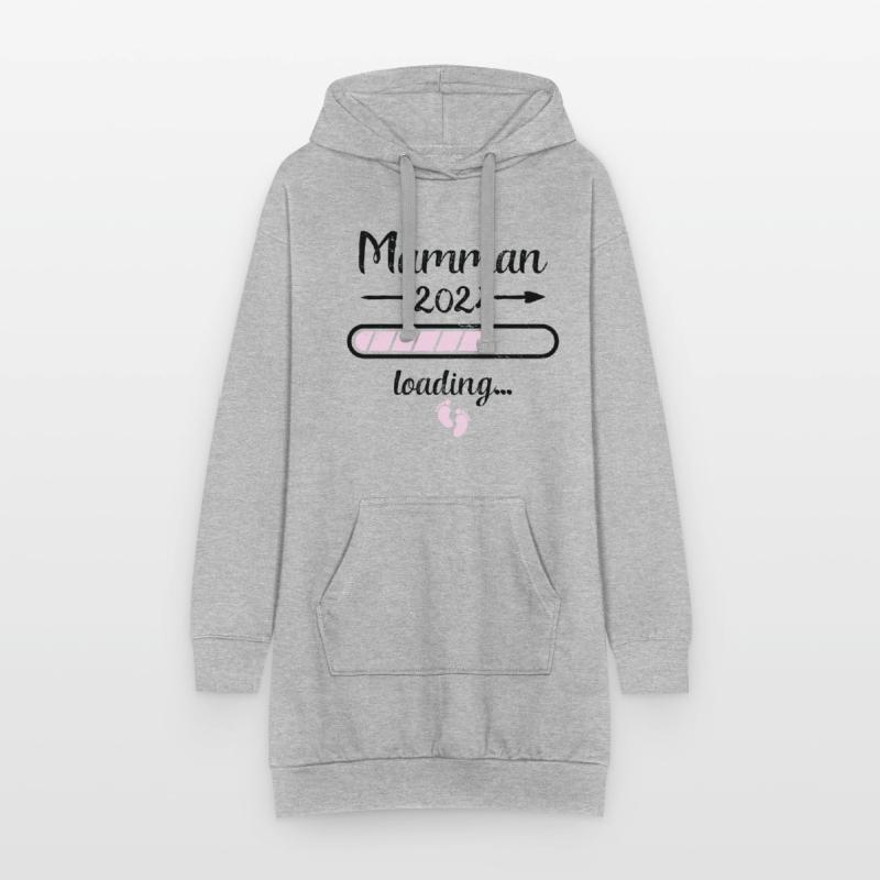 Mamman 2024 Loading Schwangerschaft Mutter Mutter Hoodie-Kleid