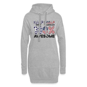Né en Grèce Grèce Américain - Sweat-shirt à capuche long Femme - gris chiné - Devant