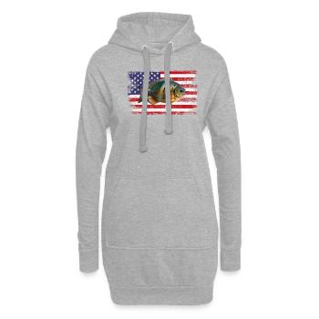 Drapeau américain Bluegill - Sweat-shirt à capuche long Femme - gris chiné - Devant