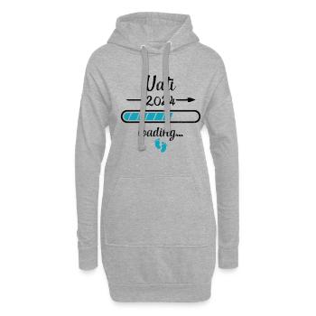 Vati 2024 Loading Schwangerschaft Papa Vater - Hoodie-Kleid - Grau meliert - Vorne