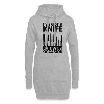 Messersammler Messer Sammeln - Hoodie-Kleid - Grau meliert - Vorne