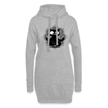 Namaste Yoga Crazy Cat Mandala Lotus - Sweat-shirt à capuche long Femme - gris chiné - Devant