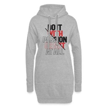 Action passionnée - Citation de motivation - Sweat-shirt à capuche long Femme - gris chiné - Devant