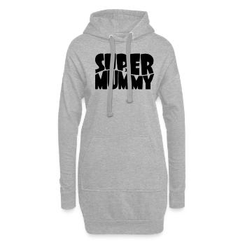 Super Mummy pour la meilleure maman dans le style BD - Sweat-shirt à capuche long Femme - gris chiné - Devant