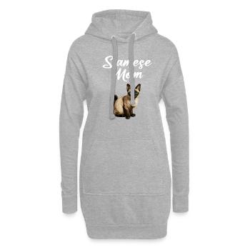 siamese cat - Hoodie-Kleid - Grau meliert - Vorne