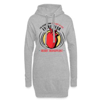 Celebrating the Gift of Life every year Heart - Hoodie-Kleid - Grau meliert - Vorne