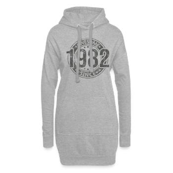 Awesome Since Jahrgang 1982 Retro Geburtstag - Hoodie-Kleid - Grau meliert - Vorne