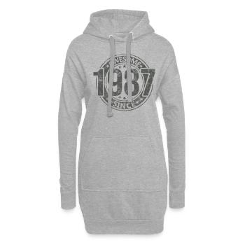 Awesome Since Jahrgang 1987 Retro Geburtstag - Hoodie-Kleid - Grau meliert - Vorne