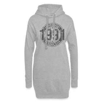 Awesome Since Jahrgang 1991 Retro Geburtstag - Hoodie-Kleid - Grau meliert - Vorne