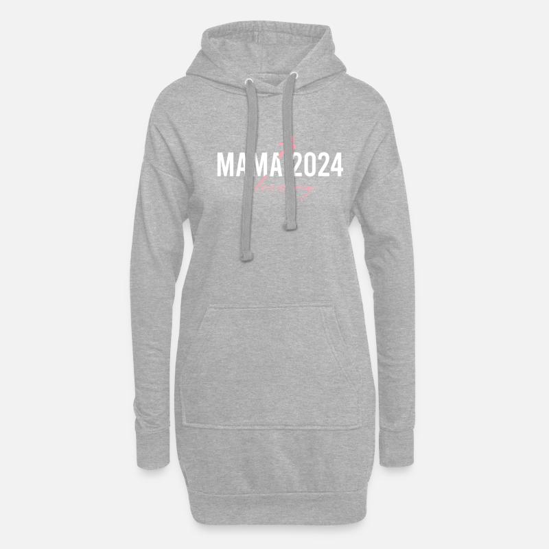 Mama 2024 loading - Hoodie-Kleid - Grau meliert