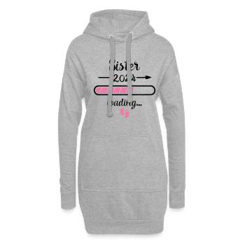 Sis 2024 Chargement Grossesse Sis Naissance - Sweat-shirt à capuche long Femme - gris chiné - Devant