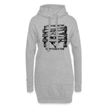 It's Fine I'm Fine Everything Is Fine Goat - Hoodie-Kleid - Grau meliert - Vorne