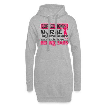Infirmières et infirmiers correctionnels en milieu carcéral - Sweat-shirt à capuche long Femme - gris chiné - Devant