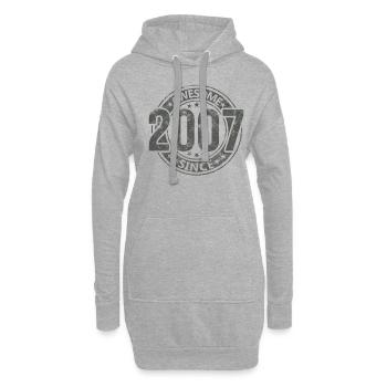 Génial depuis l’anniversaire rétro vintage 2007 - Sweat-shirt à capuche long Femme - gris chiné - Devant