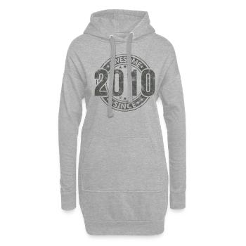 Awesome Since Jahrgang 2010 Retro Geburtstag - Hoodie-Kleid - Grau meliert - Vorne