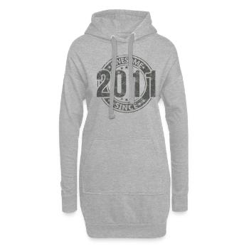 Génial depuis l’anniversaire rétro vintage 2011 - Sweat-shirt à capuche long Femme - gris chiné - Devant