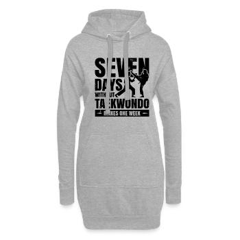 Seven days without Taekwondo - Hoodie-Kleid - Grau meliert - Vorne