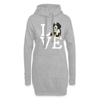Bernedoodle Amour - Sweat-shirt à capuche long Femme - gris chiné - Devant