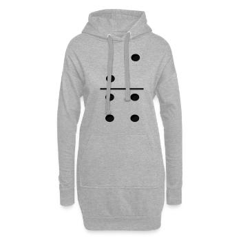 Domino Game Tile 2-4 - Lustiges Gruppenkostüm - Hoodie-Kleid - Grau meliert - Vorne