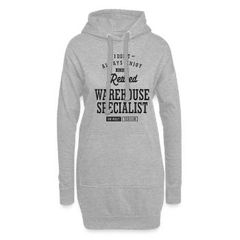 Spécialiste d’entrepôt à la retraite - Vivre le rêve - Sweat-shirt à capuche long Femme - gris chiné - Devant