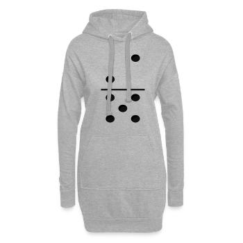 Domino Game Tile 2-5 - Lustiges Gruppenkostüm - Hoodie-Kleid - Grau meliert - Vorne