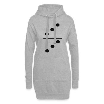 Domino Game Tile 3-3 - Lustiges Gruppenkostüm - Hoodie-Kleid - Grau meliert - Vorne