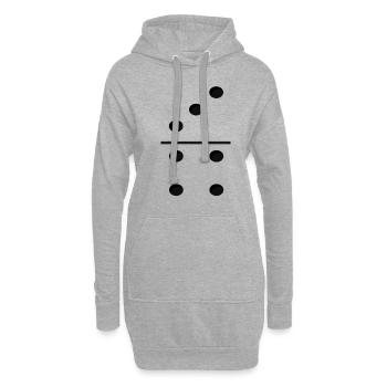 Domino Game Tile 3-4 - Lustiges Gruppenkostüm - Hoodie-Kleid - Grau meliert - Vorne