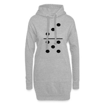 Domino Game Tile 3-5 - Lustiges Gruppenkostüm - Hoodie-Kleid - Grau meliert - Vorne