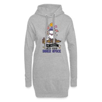 Weltraumpilz meditiert Sonnensystem Wissenschaft - Hoodie-Kleid - Grau meliert - Vorne