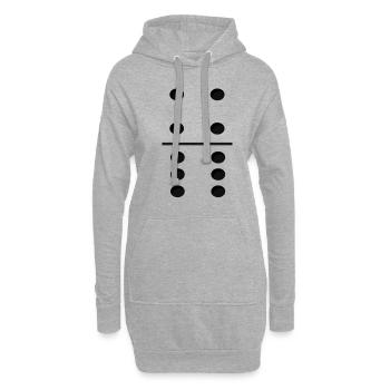 Domino Game Tile 4-6 - Lustiges Gruppenkostüm - Hoodie-Kleid - Grau meliert - Vorne
