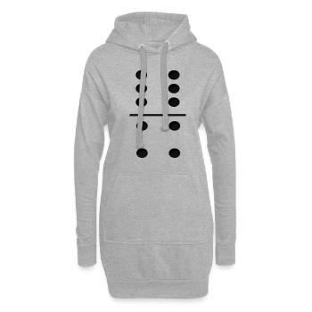 Domino Game Tile 6-4 - Drôle de costume de groupe - Sweat-shirt à capuche long Femme - gris chiné - Devant