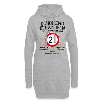 21. Geburtstag Schonend Behandeln Oldtimer Ist 21 - Hoodie-Kleid - Grau meliert - Vorne