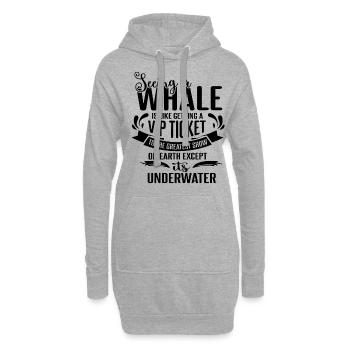 Rorqual bleu pour béluga et mammifères marins - Sweat-shirt à capuche long Femme - gris chiné - Devant