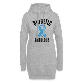 Diabetische Bauchspeicheldrüse - Hoodie-Kleid - Grau meliert - Vorne