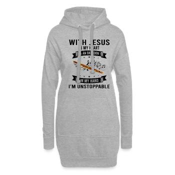 Fagottrohr für Fagottist und Fagottorchester - Hoodie-Kleid - Grau meliert - Vorne