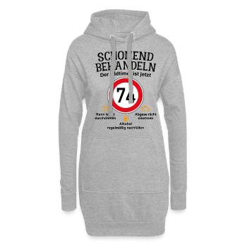 74. Geburtstag Schonend Behandeln Oldtimer Ist 74 - Hoodie-Kleid - Grau meliert - Vorne