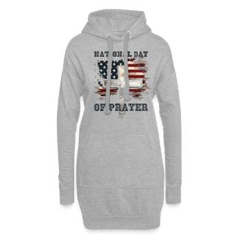 National Day Of Prayer - Hoodie-Kleid - Grau meliert - Vorne