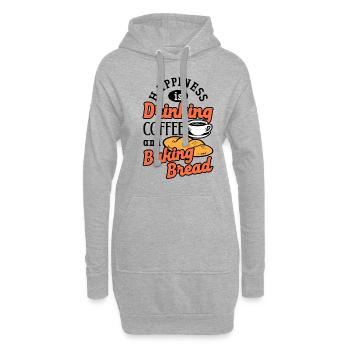 Cuisson au four, Pain, Caféine, Boulanger de pain - Sweat-shirt à capuche long Femme - gris chiné - Devant