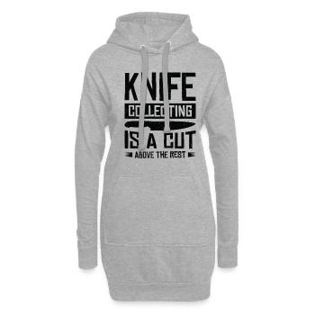 Messersammler Messer Sammeln - Hoodie-Kleid - Grau meliert - Vorne