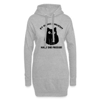 Ey ganz ehrlich? Halt die Fresse - Hoodie-Kleid - Grau meliert - Vorne
