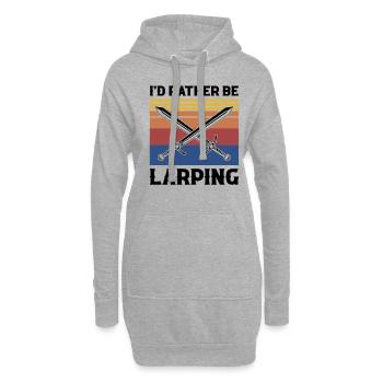 Citation Larper pour les jeux de rôle GN et fantastiques - Sweat-shirt à capuche long Femme - gris chiné - Devant
